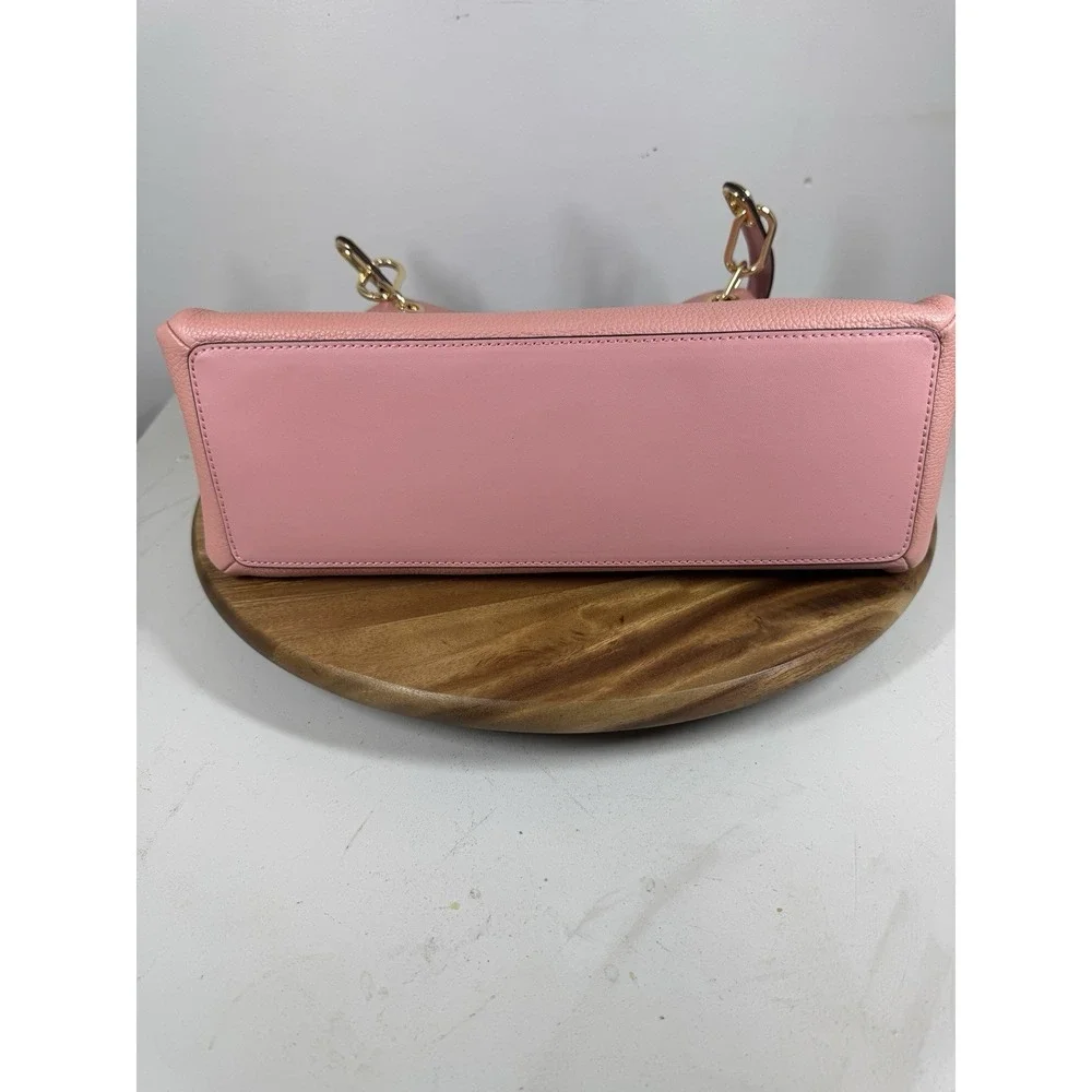 Authentic New Michael Kors Large Leather Trisha Shoulder Gusset Handbag Primrose